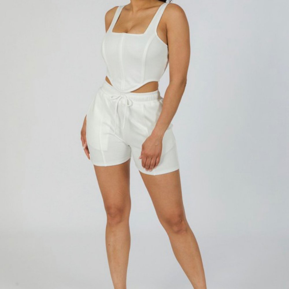 LAST ONE  - BRAND NEW - Two Piece Set - White (S)